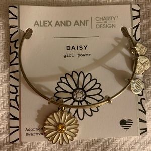 Daisy flower alex and ani silver bangle